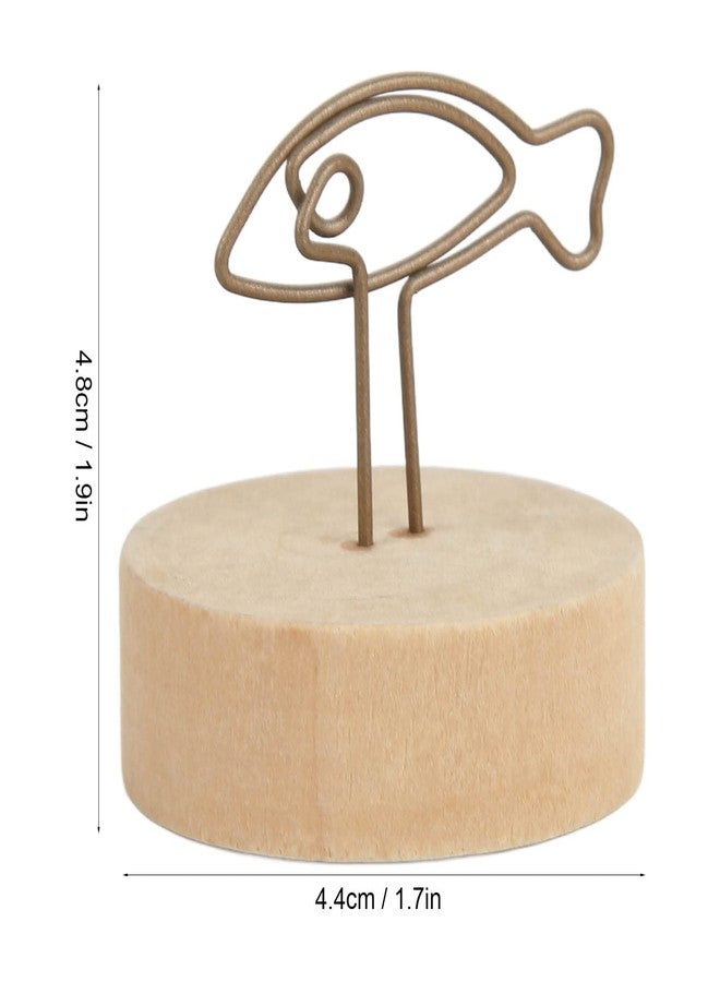 Topyond 10PCS Fish Shaped Table Number Holder - Cute and Simple Name Card Clips for Vertical Placement with Log Base - Ideal for Office, Events, and Parties - Image 4